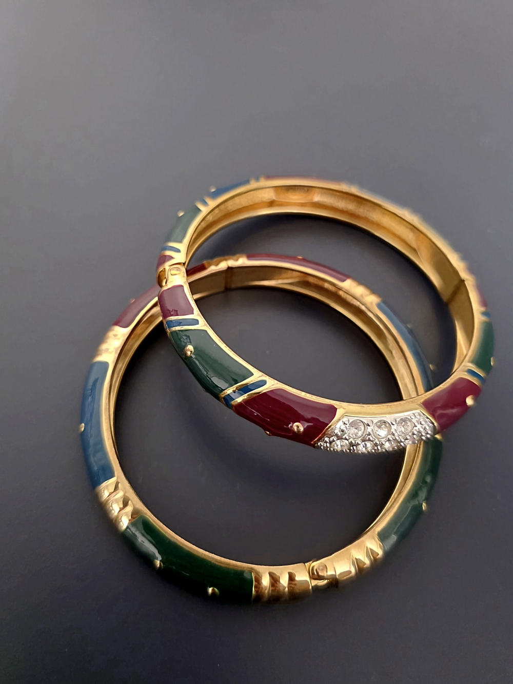 Joan Rivers TriColor Hinged Bangle Set